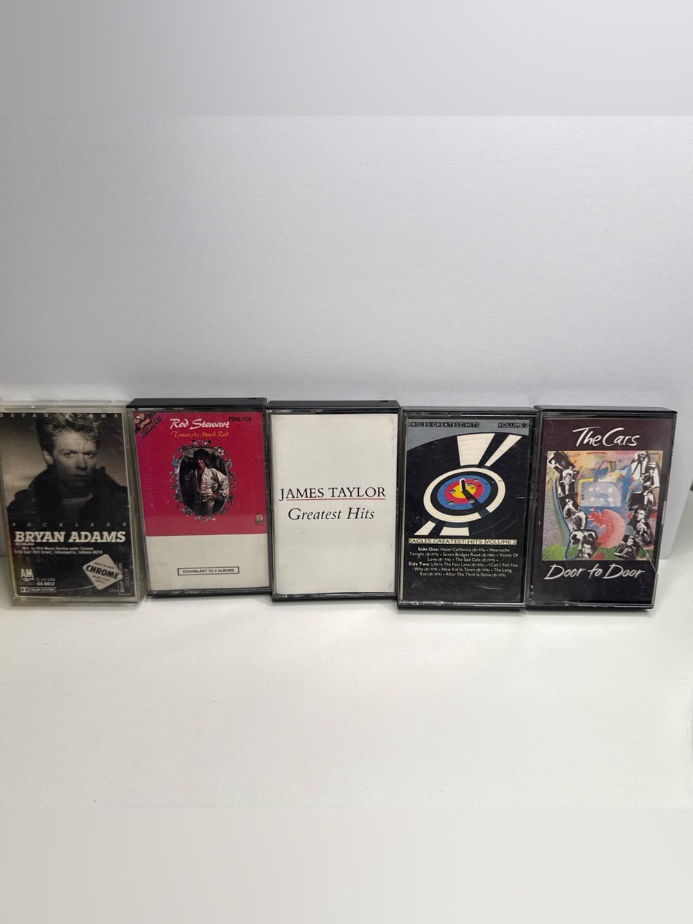 Five Vintage Music Cassette Tapes - Various Artists old rock lot of 5